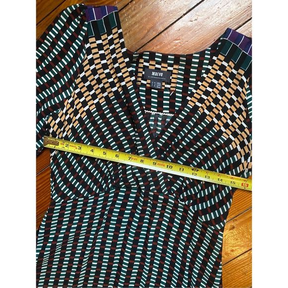 Anthropologie Maeve Gianna Tunic Dress Green Geometric Print, Size 6, MSRP $150 - Picture 6 of 13